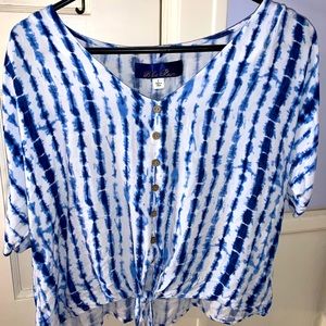 Francescas Stylish Blue and White Shirt